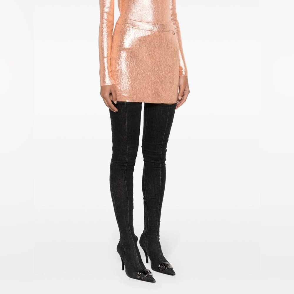 Diesel BR-M-Onerva foiled mini skirt - Picture 3 of 7